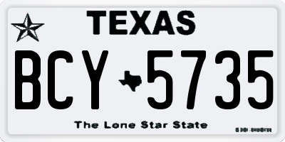 TX license plate BCY5735
