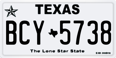 TX license plate BCY5738