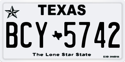 TX license plate BCY5742