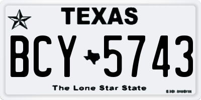TX license plate BCY5743