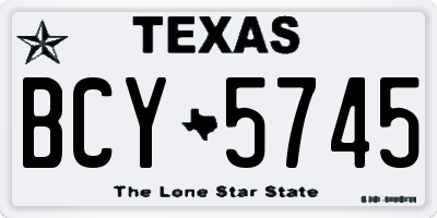 TX license plate BCY5745