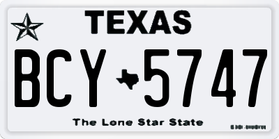 TX license plate BCY5747