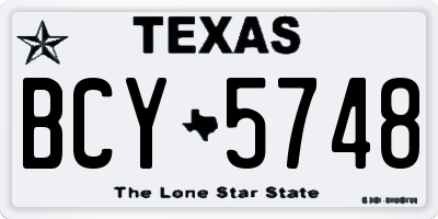 TX license plate BCY5748
