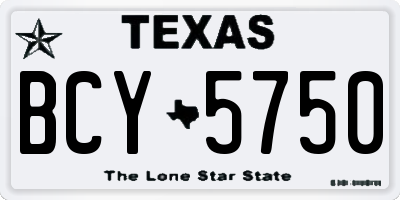 TX license plate BCY5750