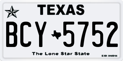 TX license plate BCY5752
