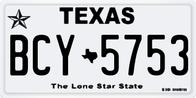 TX license plate BCY5753