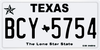 TX license plate BCY5754