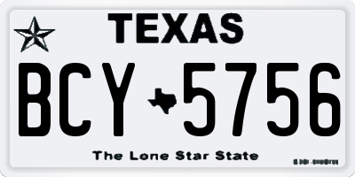 TX license plate BCY5756