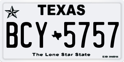 TX license plate BCY5757