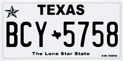 TX license plate BCY5758