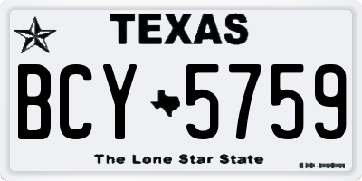 TX license plate BCY5759