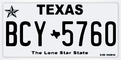 TX license plate BCY5760