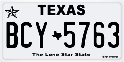 TX license plate BCY5763