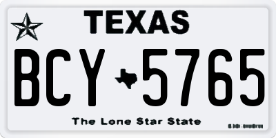 TX license plate BCY5765