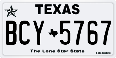 TX license plate BCY5767