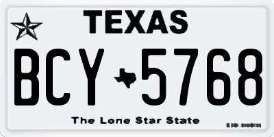 TX license plate BCY5768