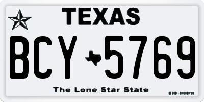 TX license plate BCY5769