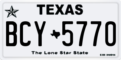 TX license plate BCY5770