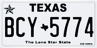 TX license plate BCY5774