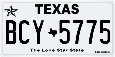 TX license plate BCY5775
