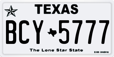 TX license plate BCY5777