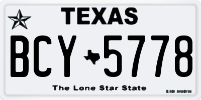 TX license plate BCY5778
