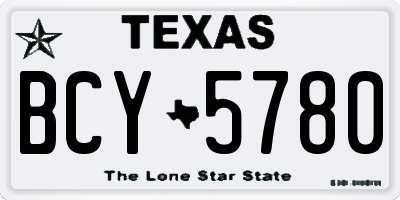 TX license plate BCY5780