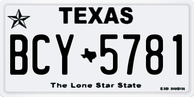 TX license plate BCY5781