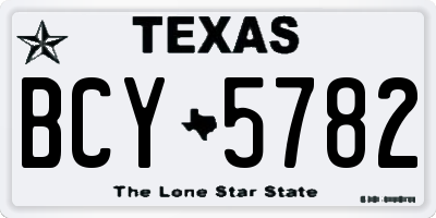 TX license plate BCY5782
