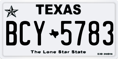 TX license plate BCY5783