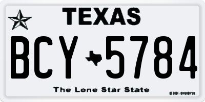 TX license plate BCY5784