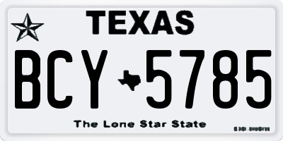 TX license plate BCY5785