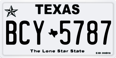 TX license plate BCY5787