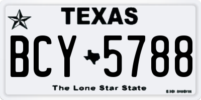 TX license plate BCY5788