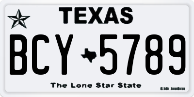TX license plate BCY5789