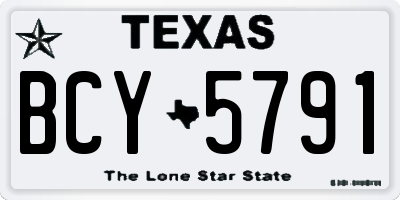 TX license plate BCY5791