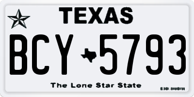 TX license plate BCY5793
