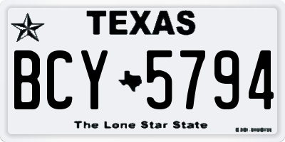 TX license plate BCY5794