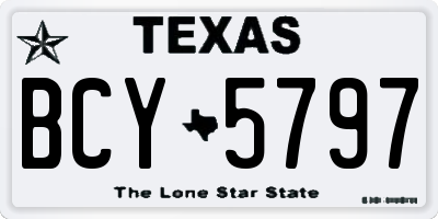 TX license plate BCY5797