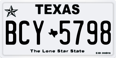 TX license plate BCY5798