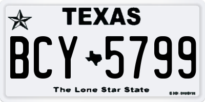 TX license plate BCY5799