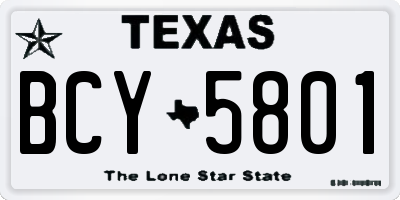 TX license plate BCY5801