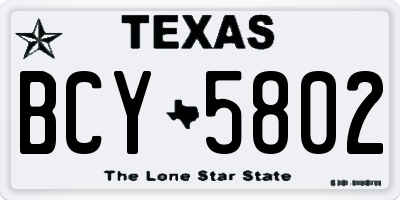 TX license plate BCY5802