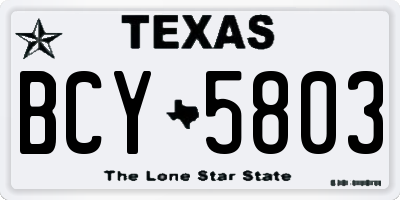 TX license plate BCY5803