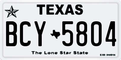 TX license plate BCY5804