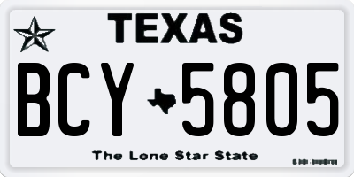 TX license plate BCY5805