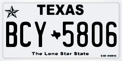 TX license plate BCY5806