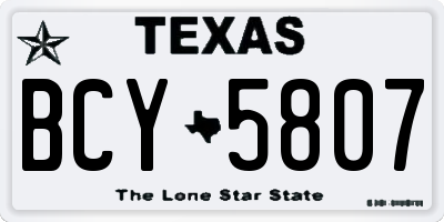 TX license plate BCY5807