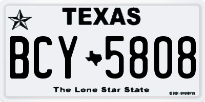 TX license plate BCY5808