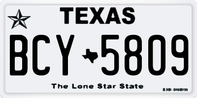 TX license plate BCY5809